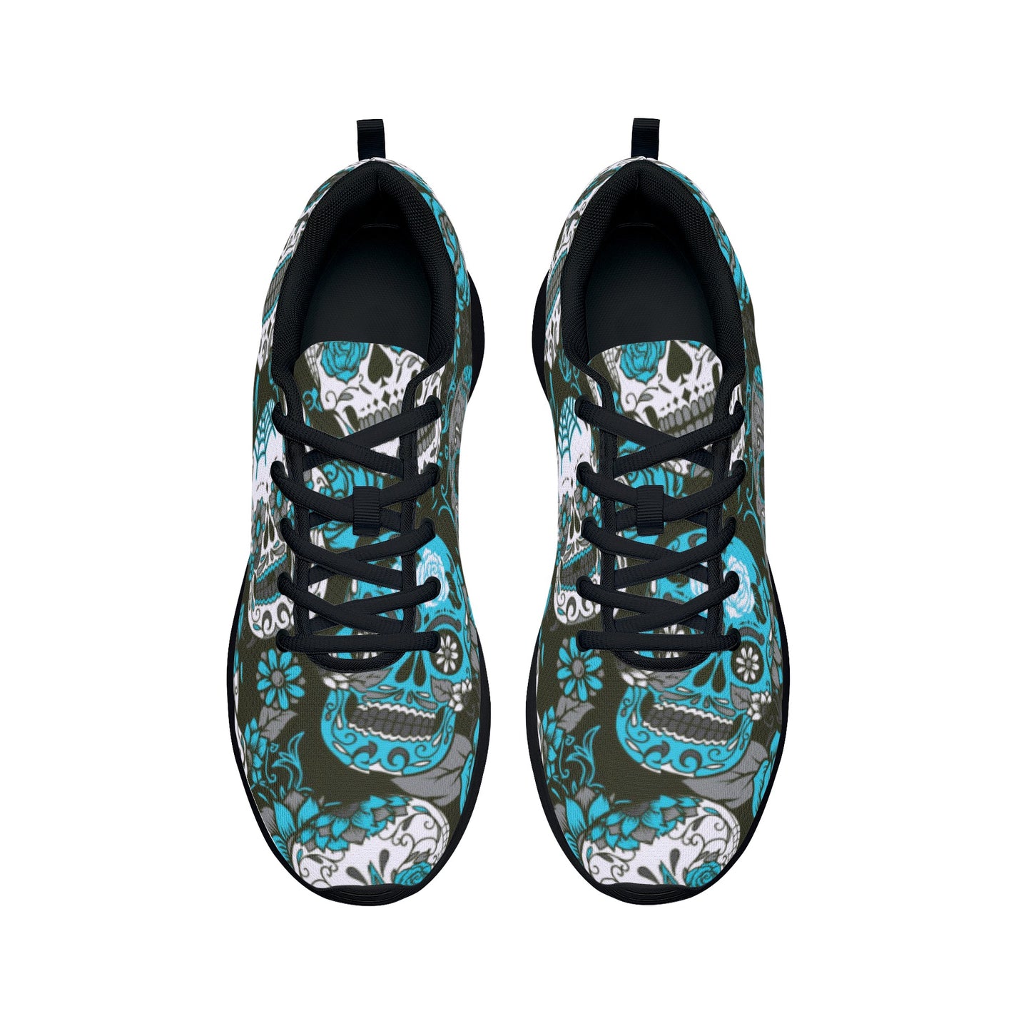 Sugar skull day of the dead Women's Mesh Athletic Sneakers