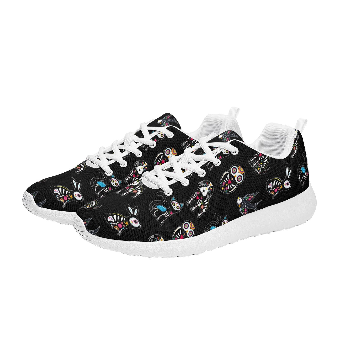 Sugar skull animalWomen's Mesh Athletic Sneakers