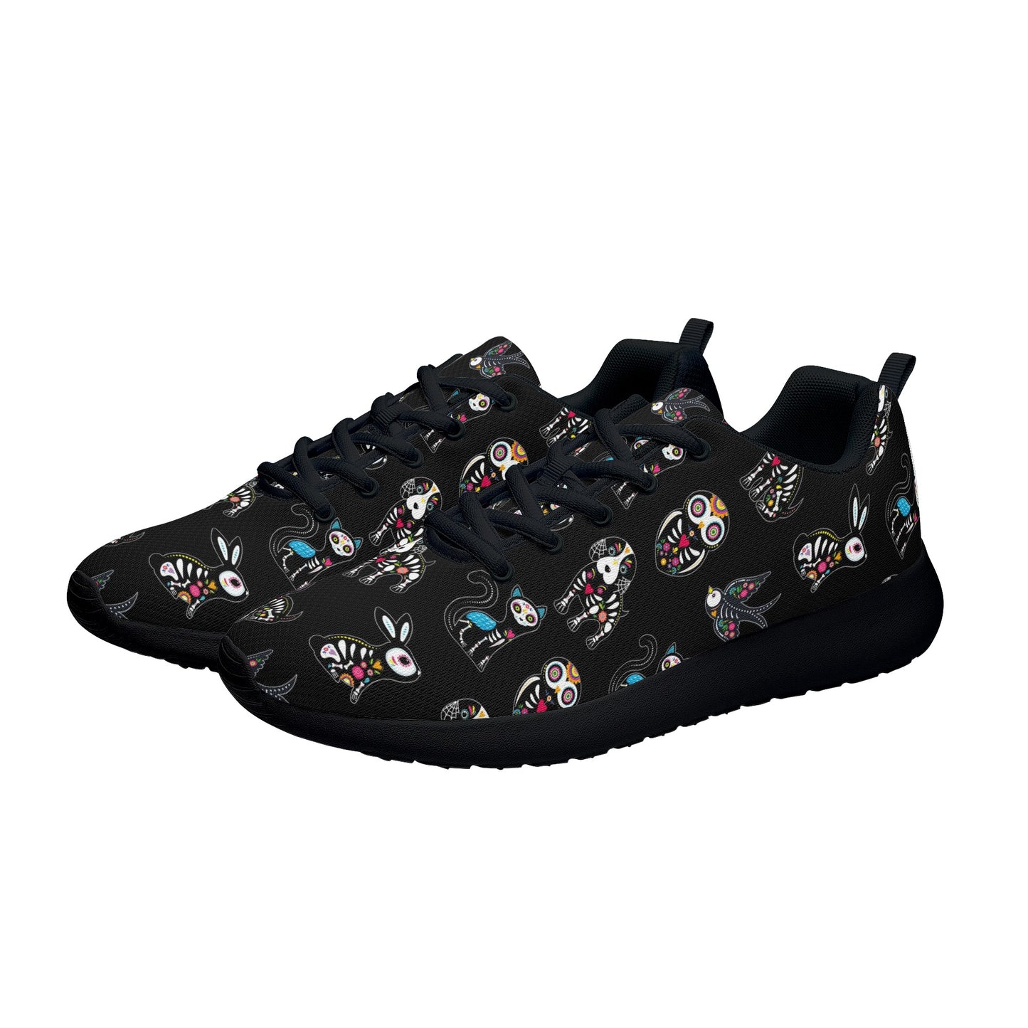 Sugar skull animalWomen's Mesh Athletic Sneakers