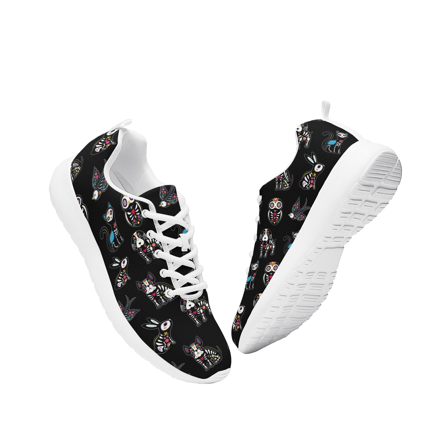Sugar skull animalWomen's Mesh Athletic Sneakers