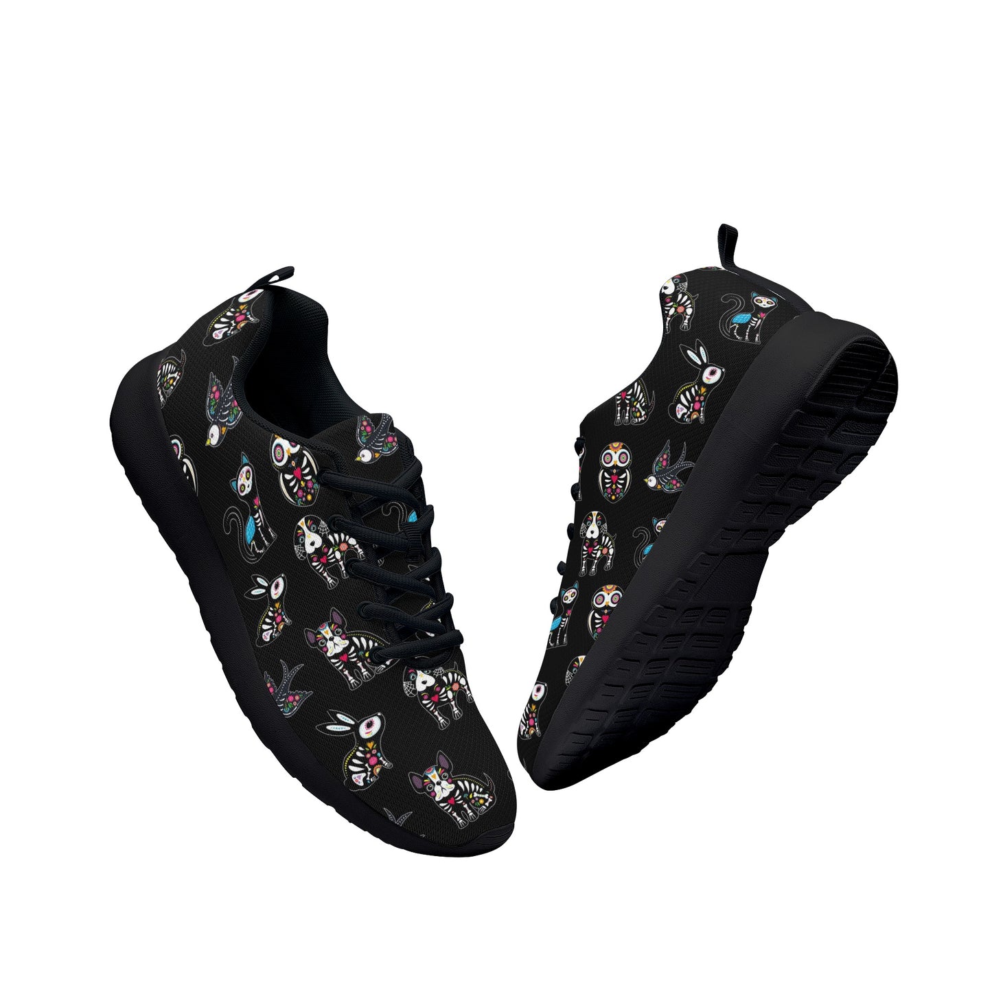 Sugar skull animalWomen's Mesh Athletic Sneakers