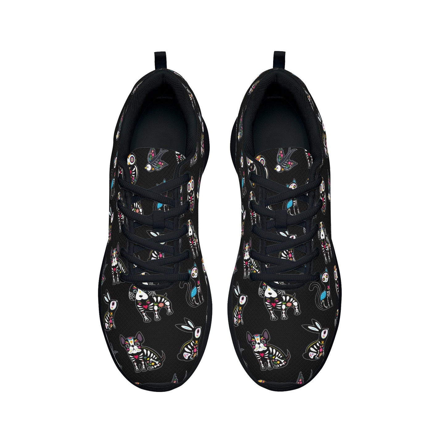 Sugar skull animalWomen's Mesh Athletic Sneakers