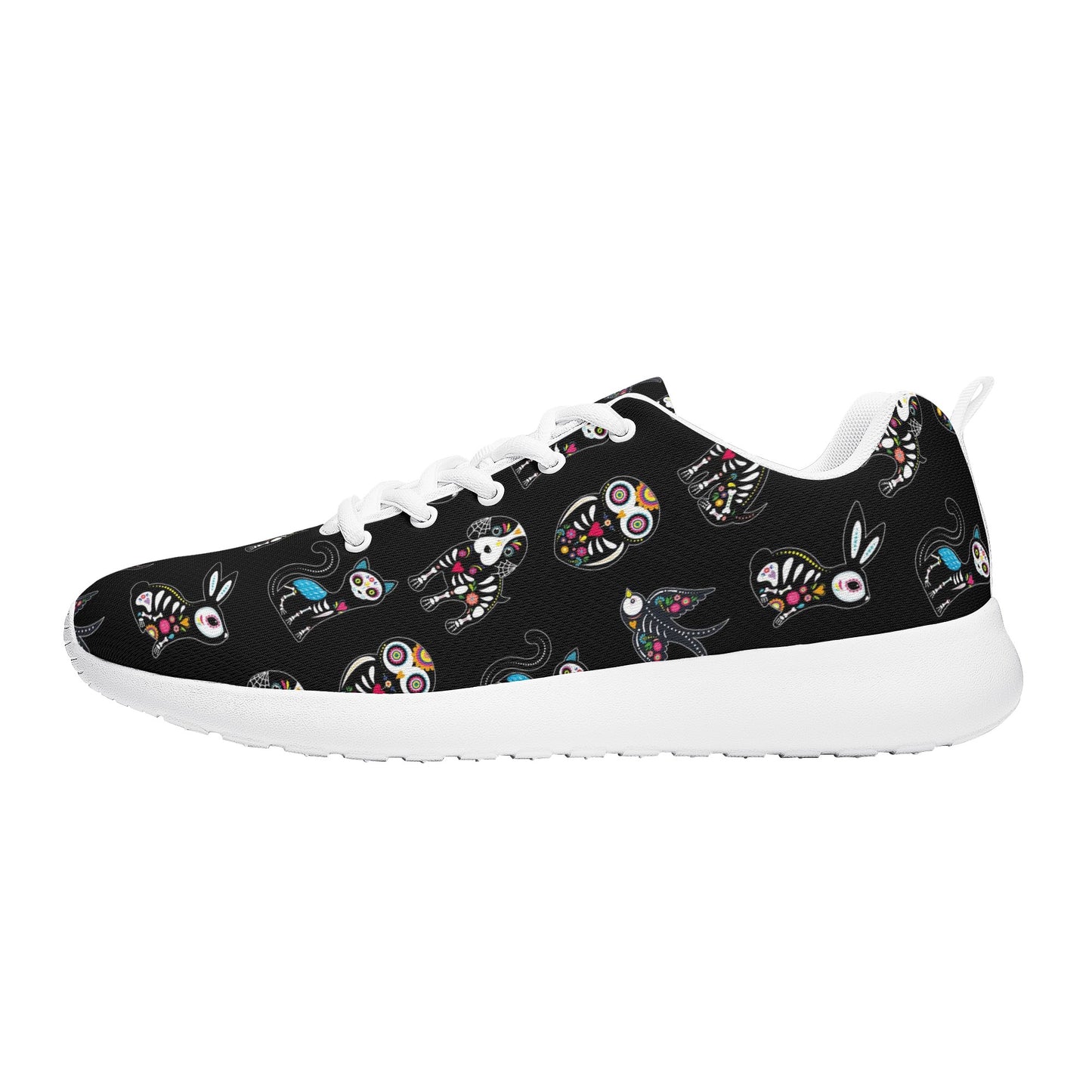 Sugar skull animalWomen's Mesh Athletic Sneakers