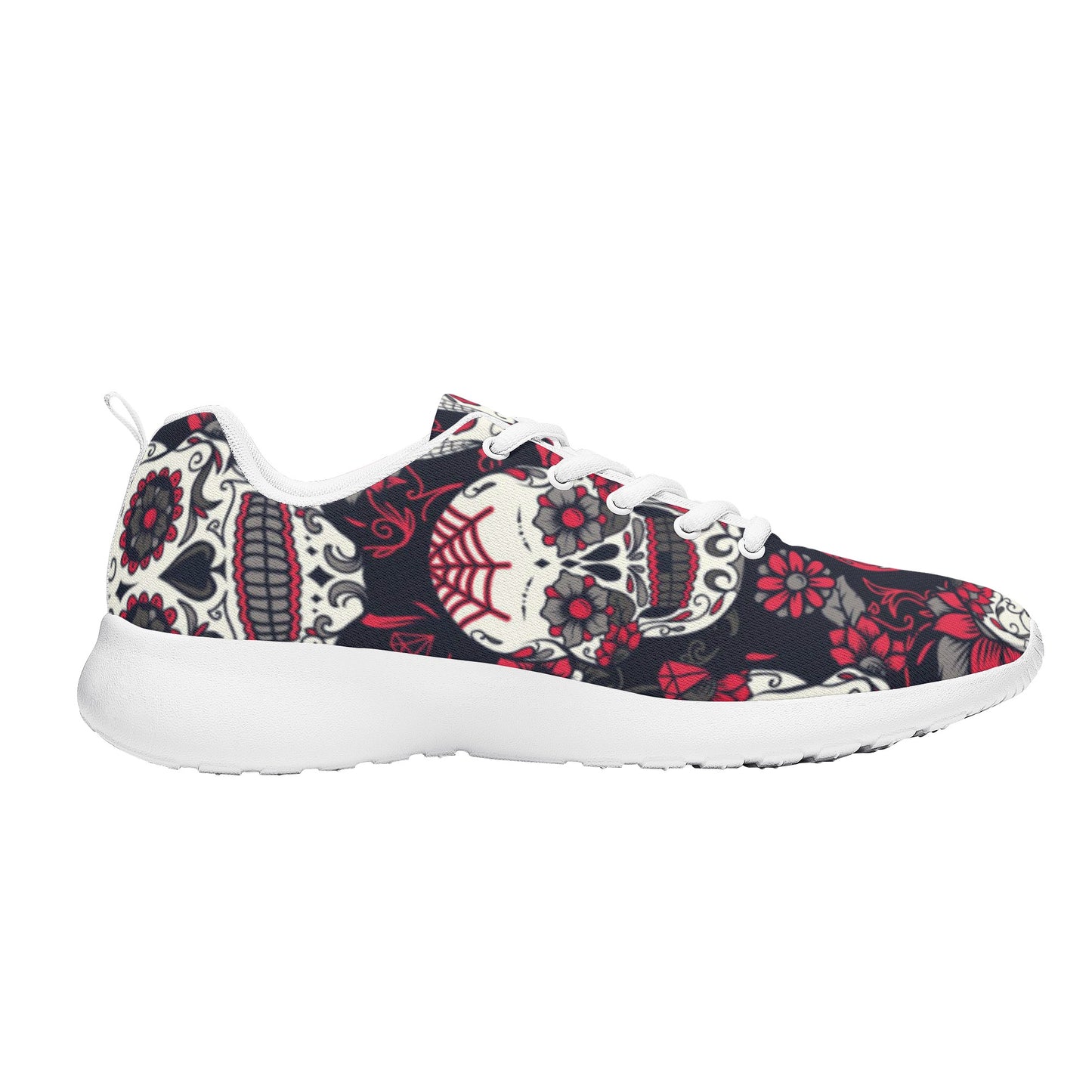 Day of the dead sugar skull Women's Mesh Athletic Sneakers