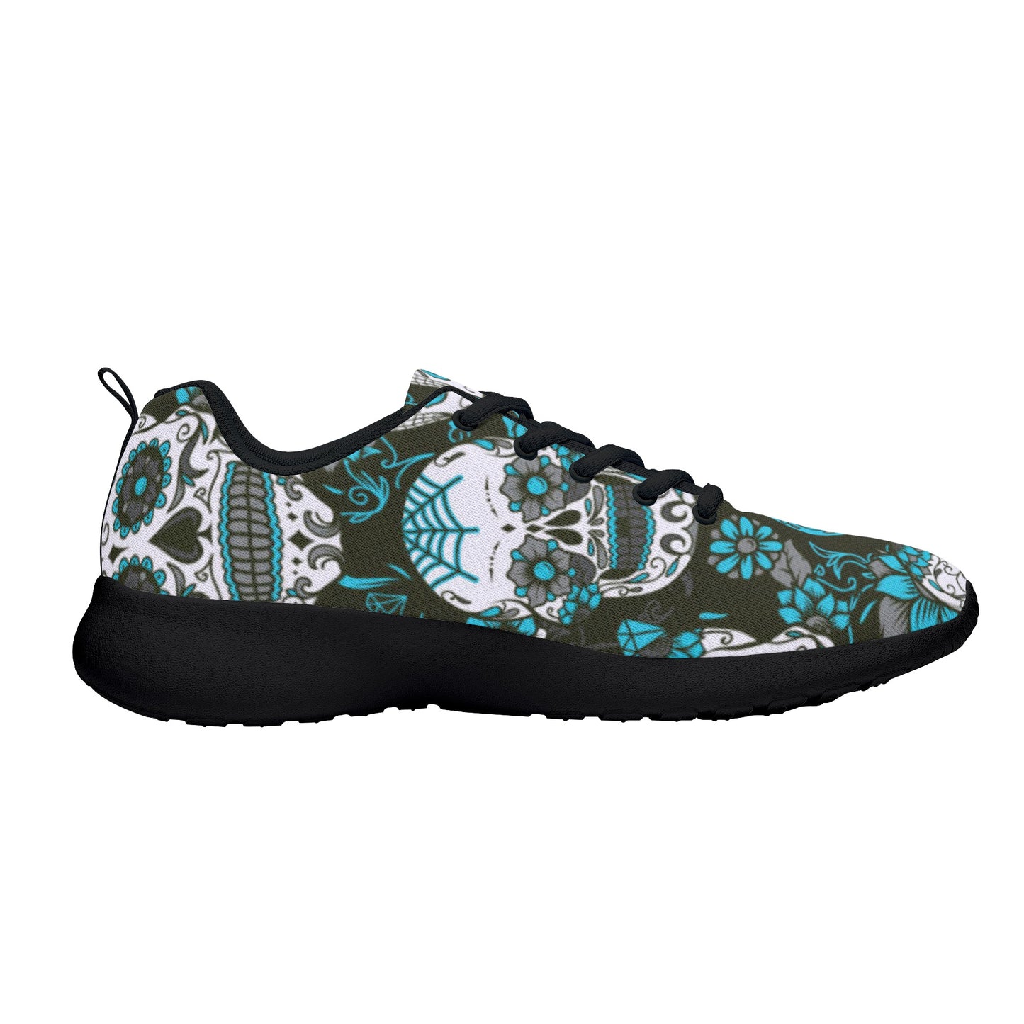 Sugar skull day of the dead Women's Mesh Athletic Sneakers