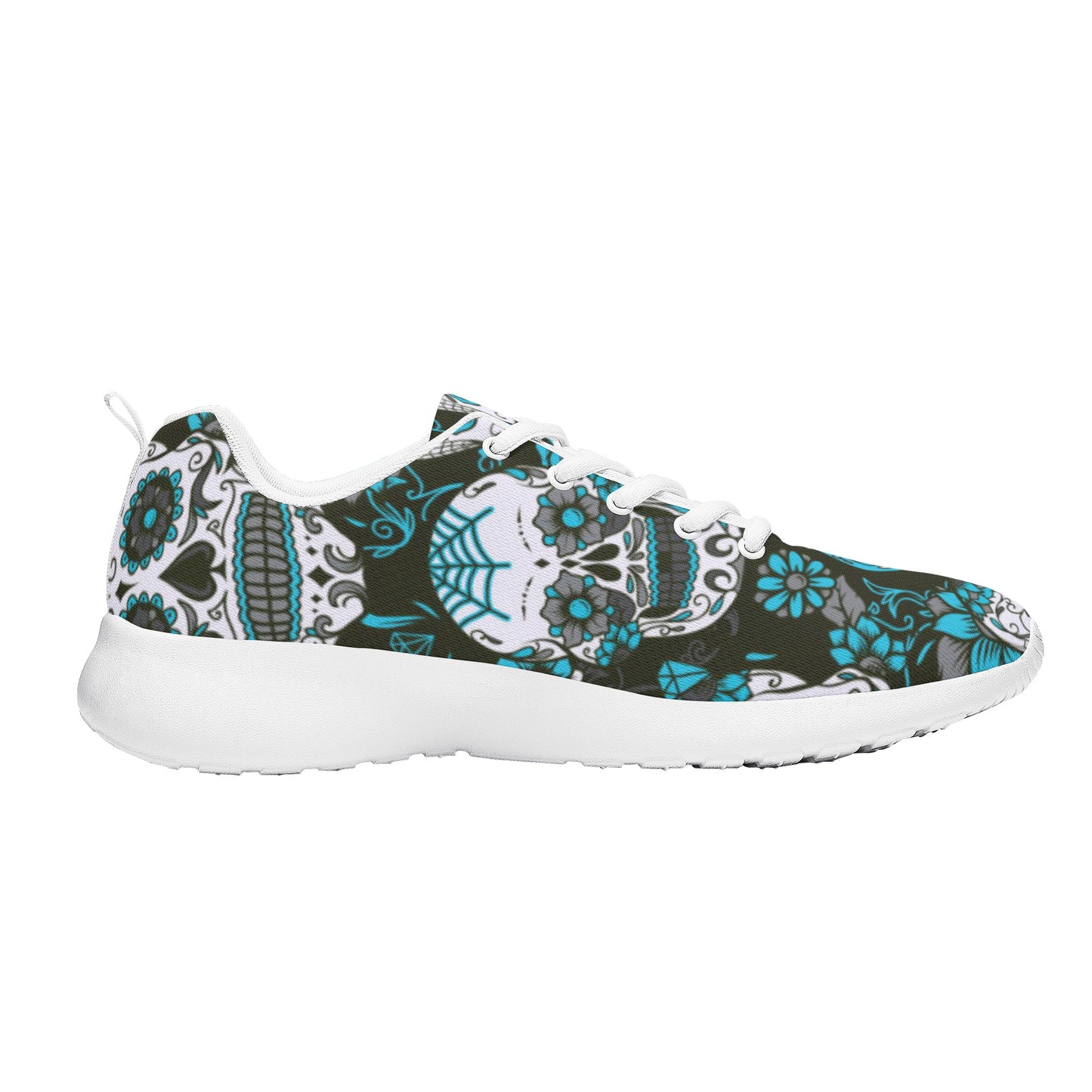 Sugar skull day of the dead Women's Mesh Athletic Sneakers