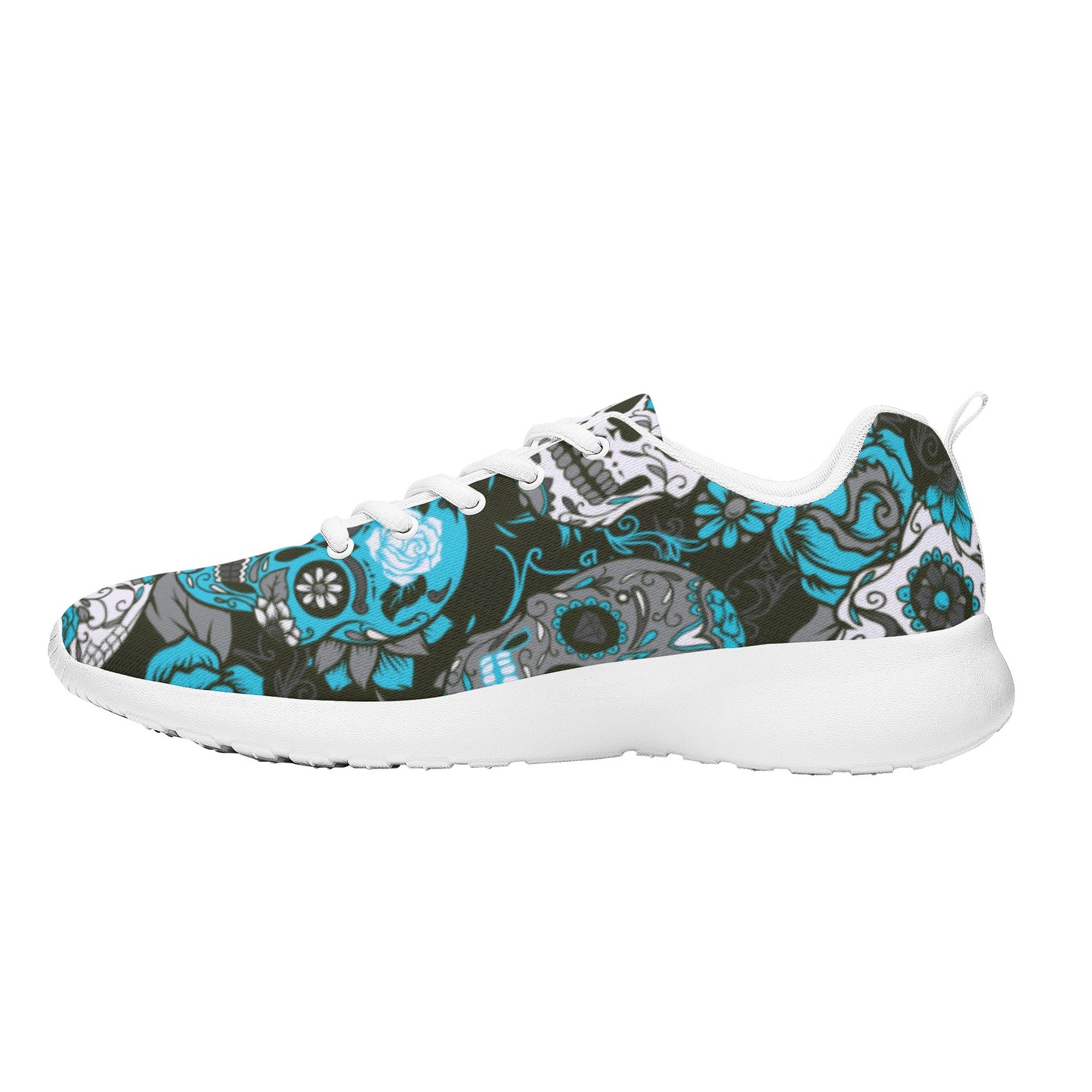 Sugar skull day of the dead Women's Mesh Athletic Sneakers