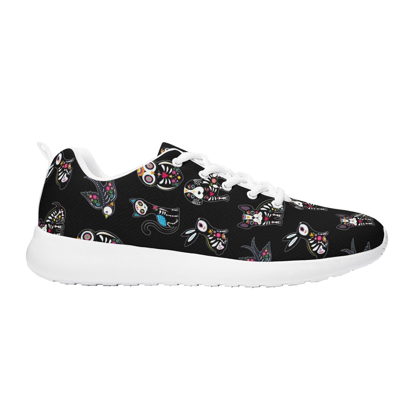 Sugar skull animalWomen's Mesh Athletic Sneakers