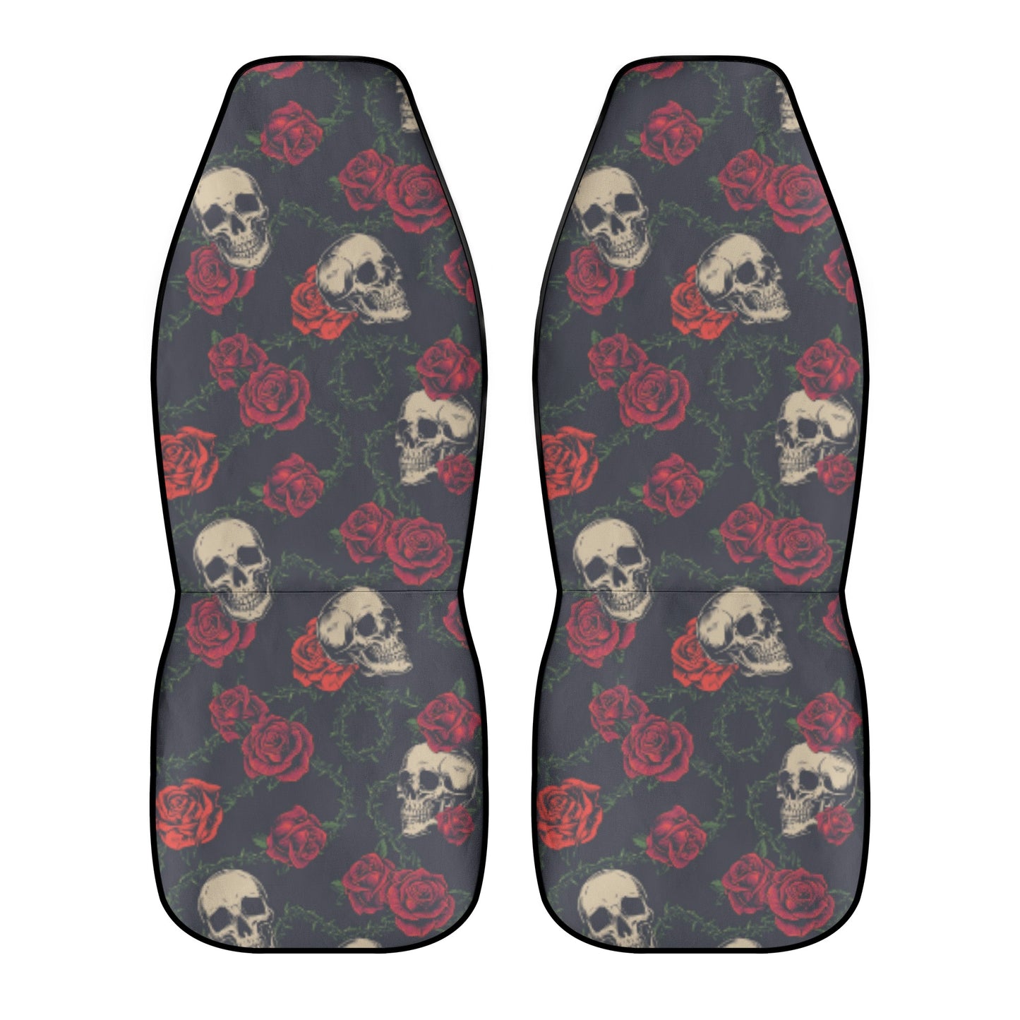Rose floral skull Car Seat Covers (2 Pcs)