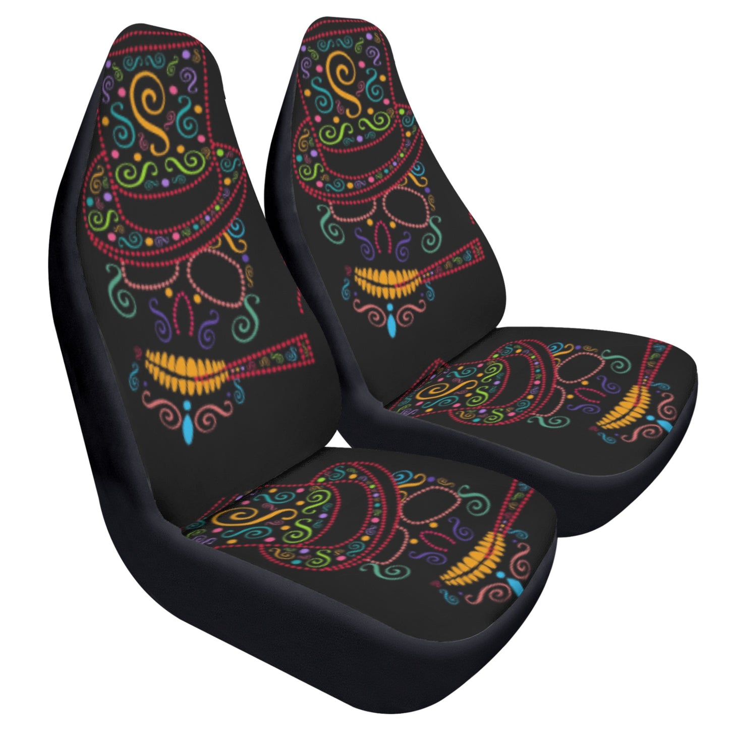 Sugar skull gothic halloween Car Seat Covers (2 Pcs)