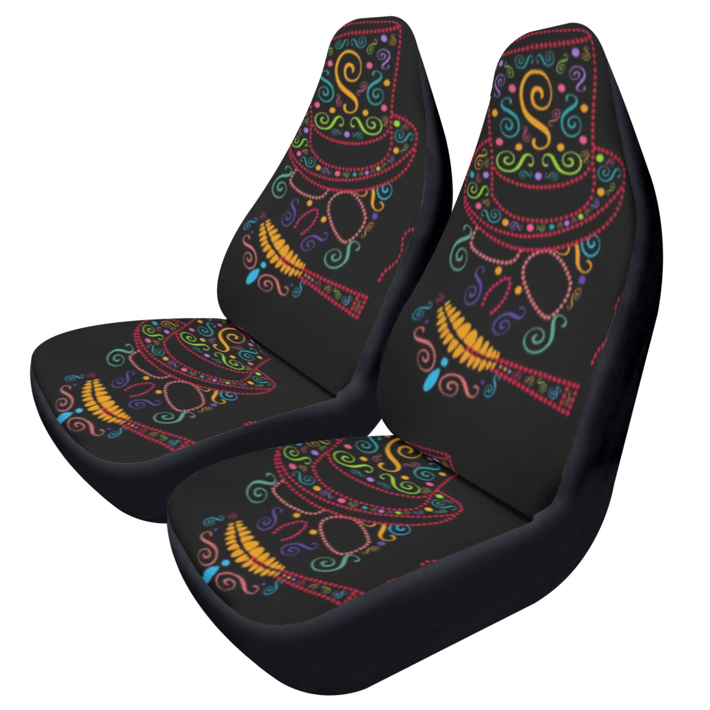 Sugar skull gothic halloween Car Seat Covers (2 Pcs)