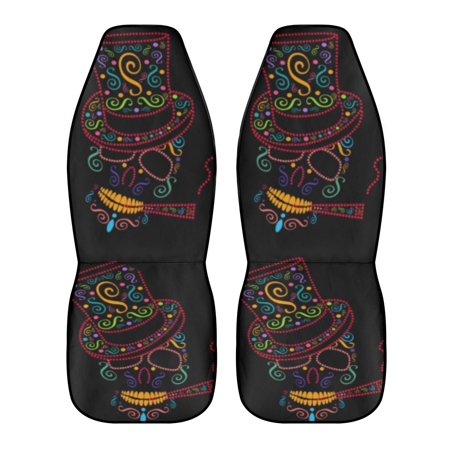 Sugar skull gothic halloween Car Seat Covers (2 Pcs)