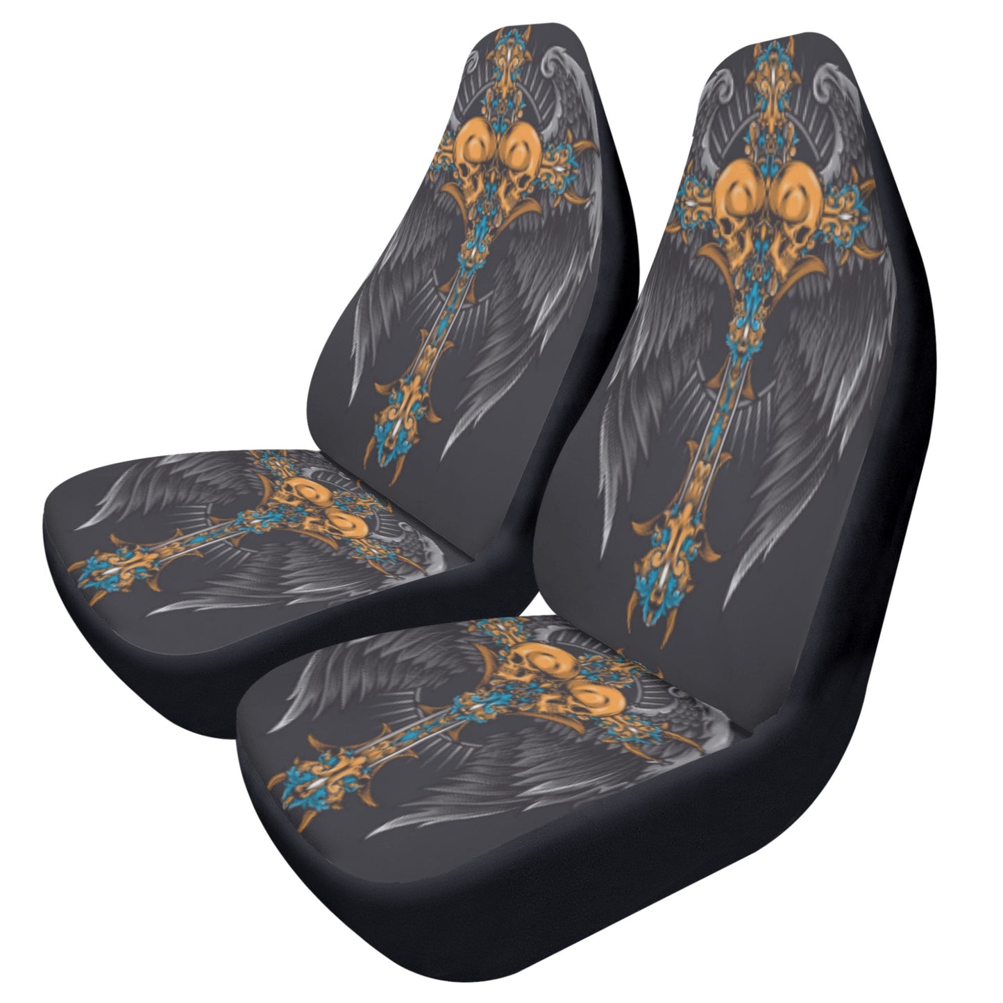 Sword skull wings Car Seat Covers (2 Pcs)