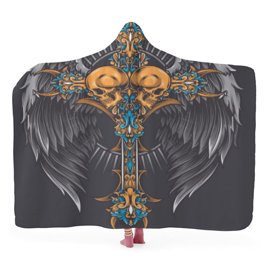 Skull gothic Hooded Blanket