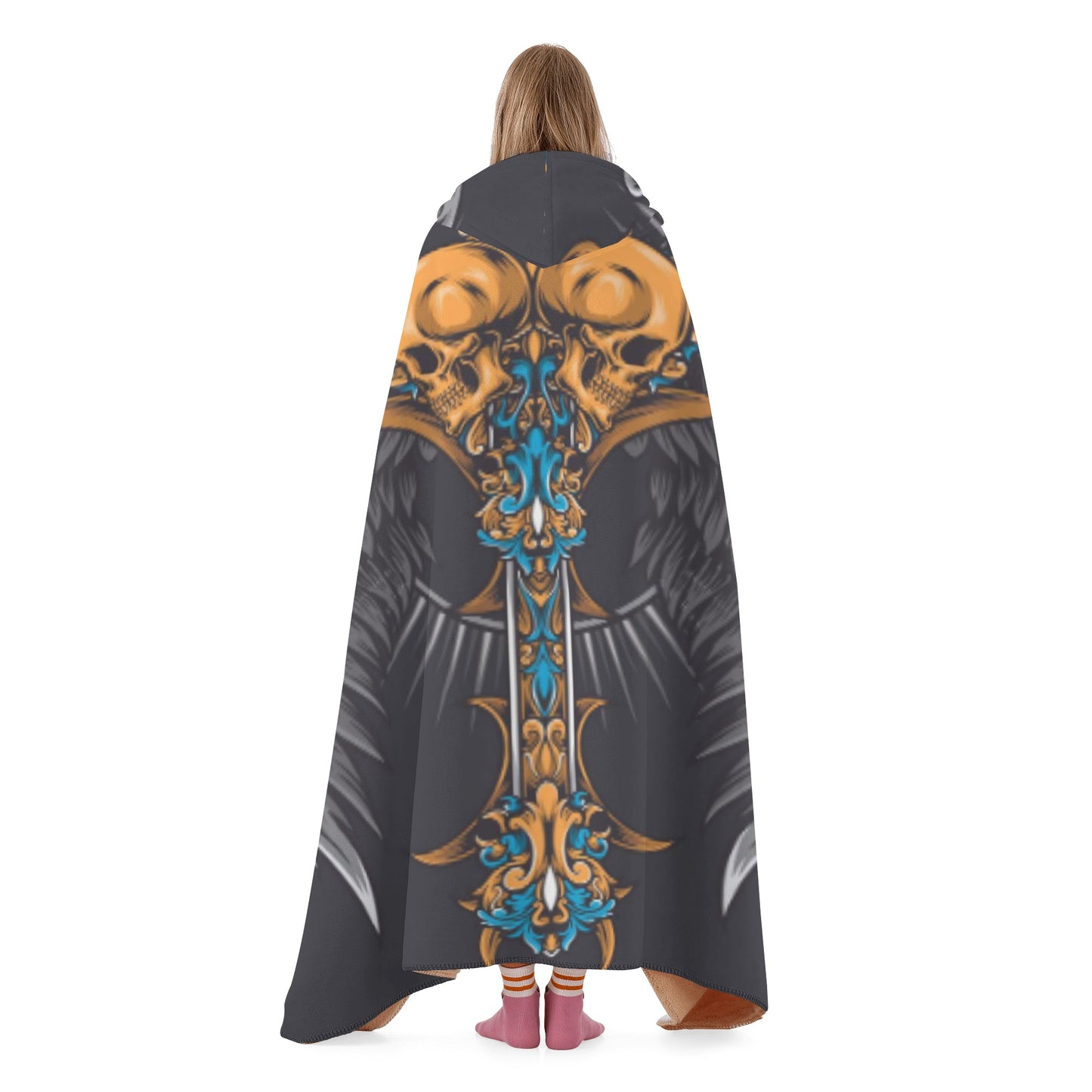 Skull gothic Hooded Blanket