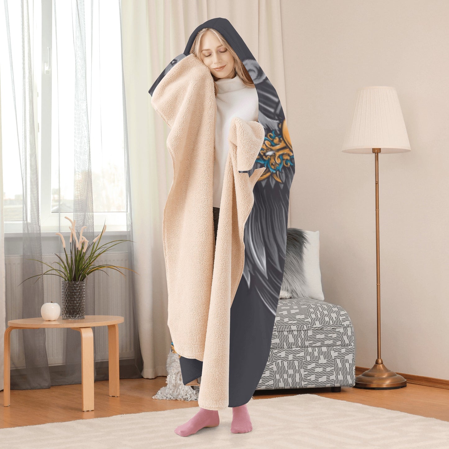 Skull gothic Hooded Blanket