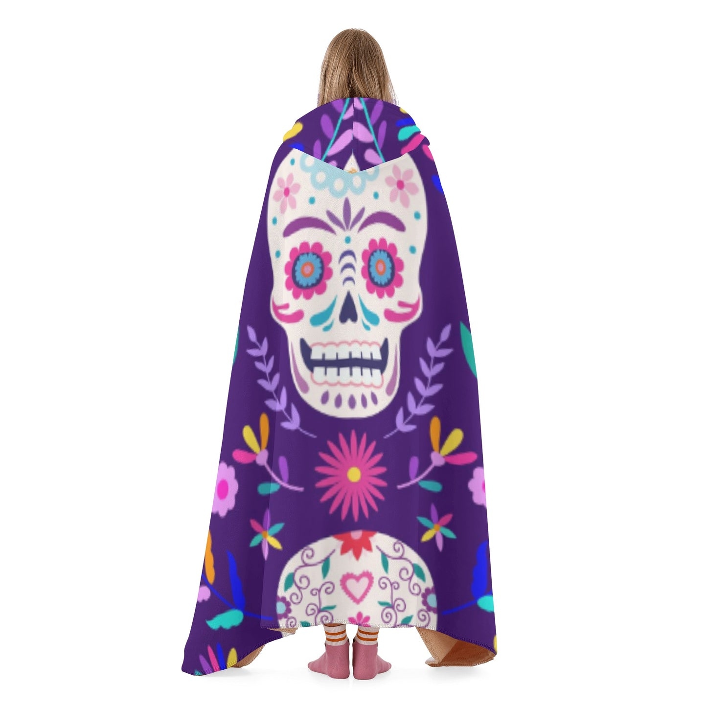 Sugar skull Dia de los muertos Hooded Blanket