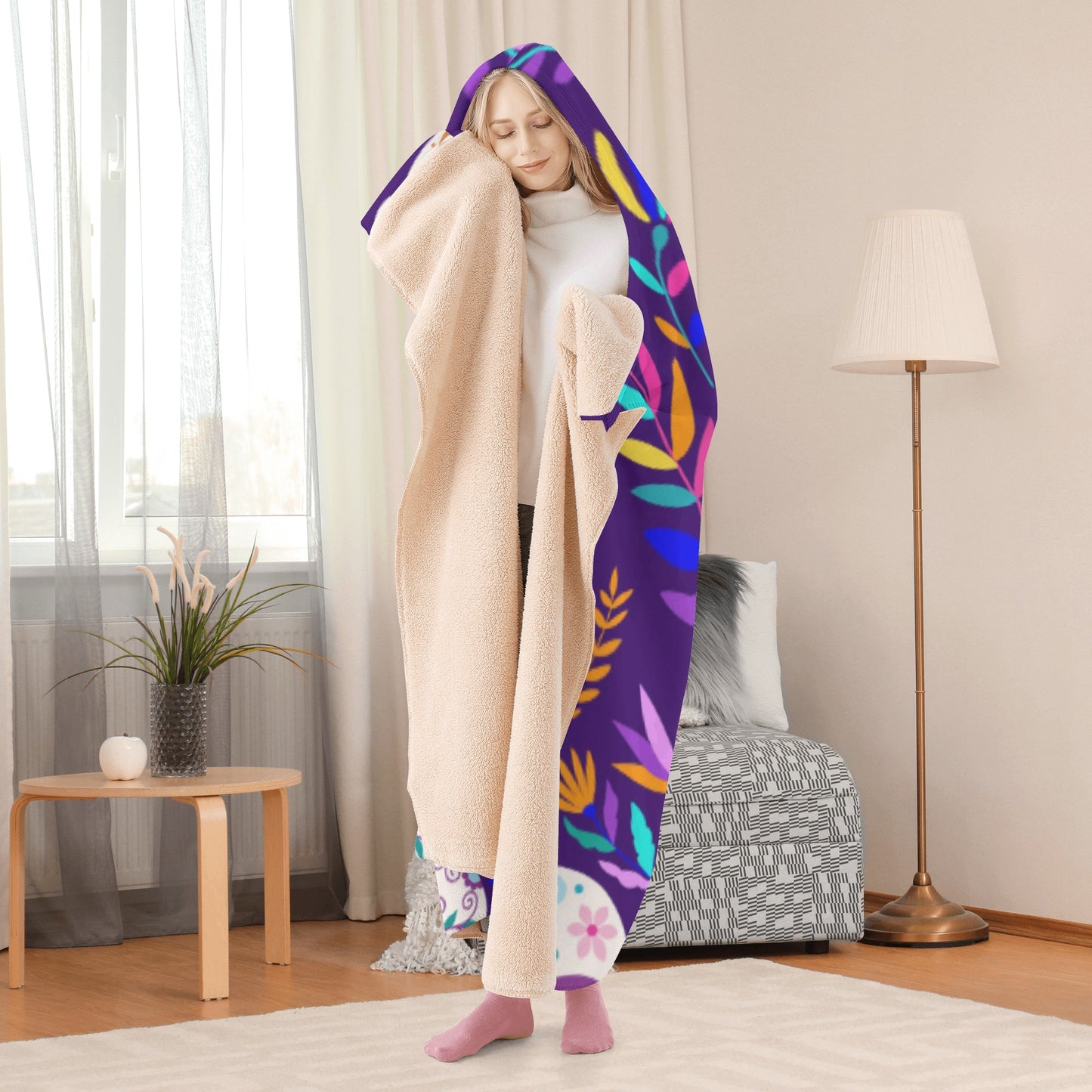 Sugar skull Dia de los muertos Hooded Blanket
