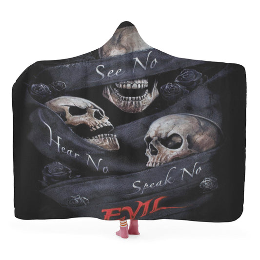 No see no hear no speak evils Hooded Blanket