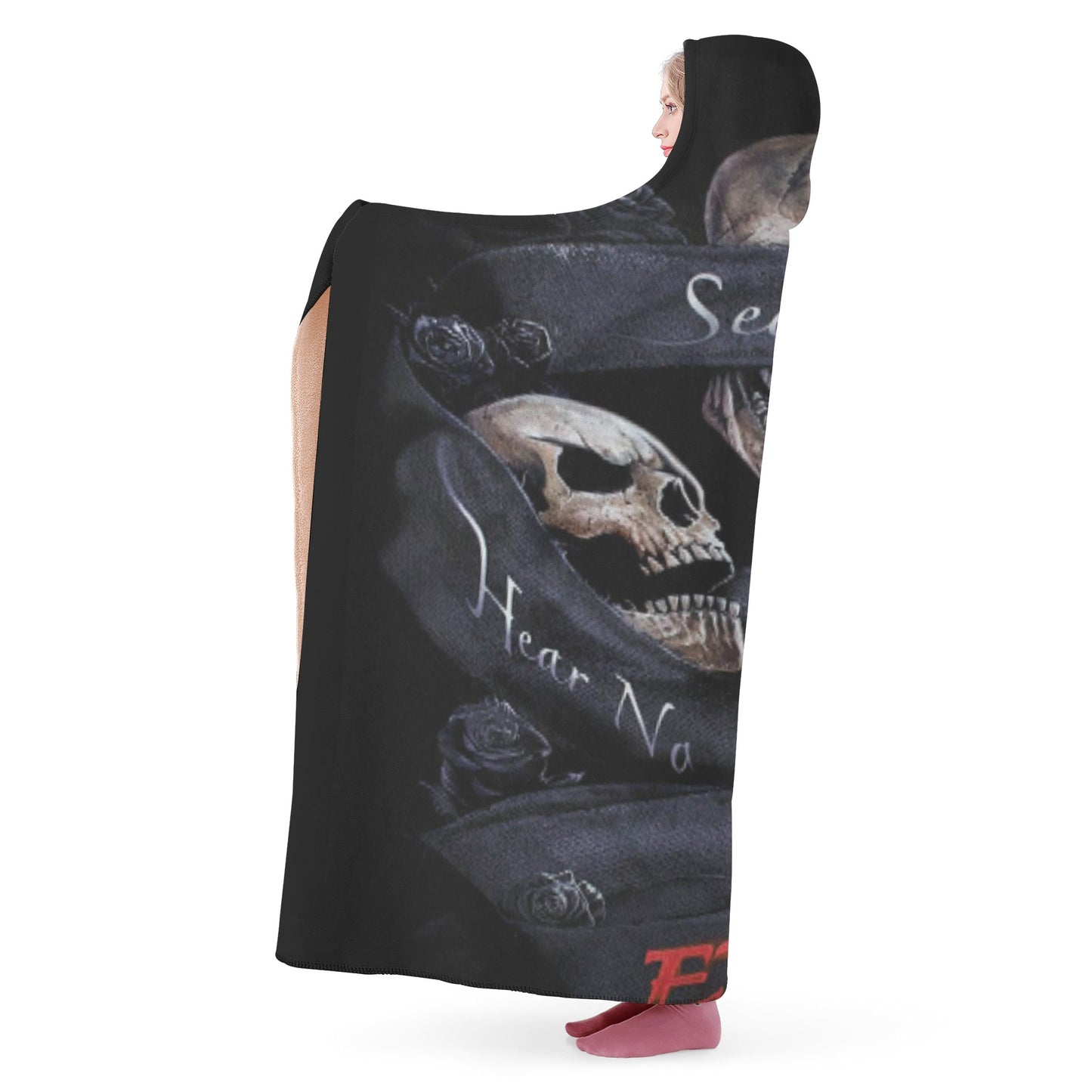 No see no hear no speak evils Hooded Blanket