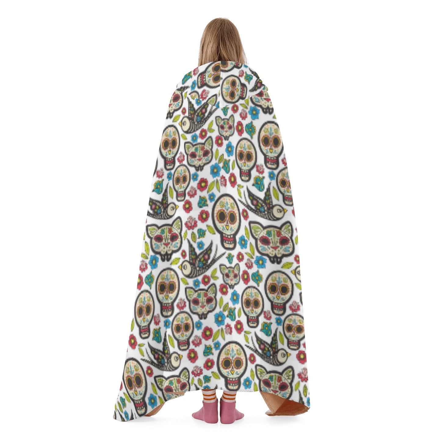 Dia de los muertos sugar skull Hooded Blanket