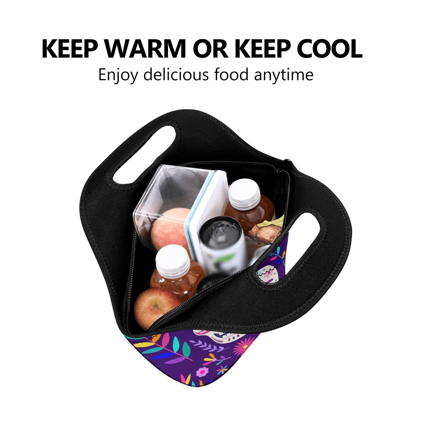 Dia de los muertos gothic skull New Neoprene Lunch Bag