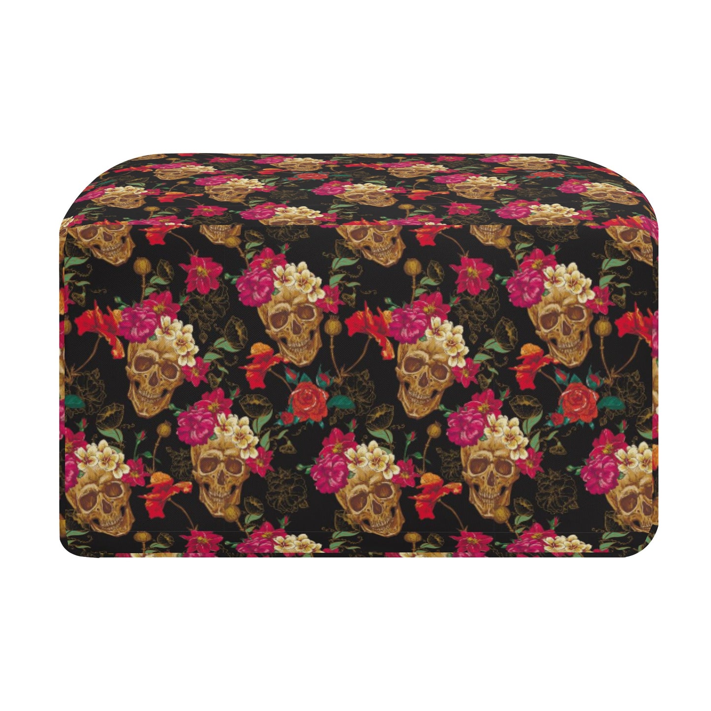 Dia de los muertos skull Floral skull skeleton Portable Tote Lunch Bag