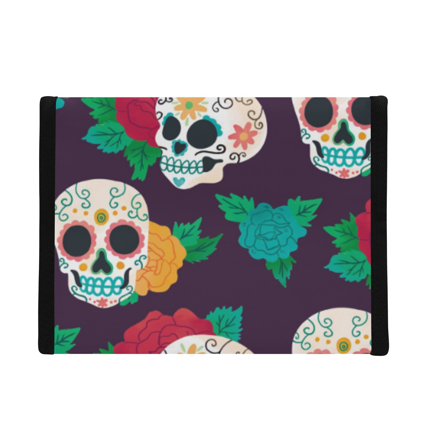 Floral sugar skull Folding Pocket Type Lunch Bag
