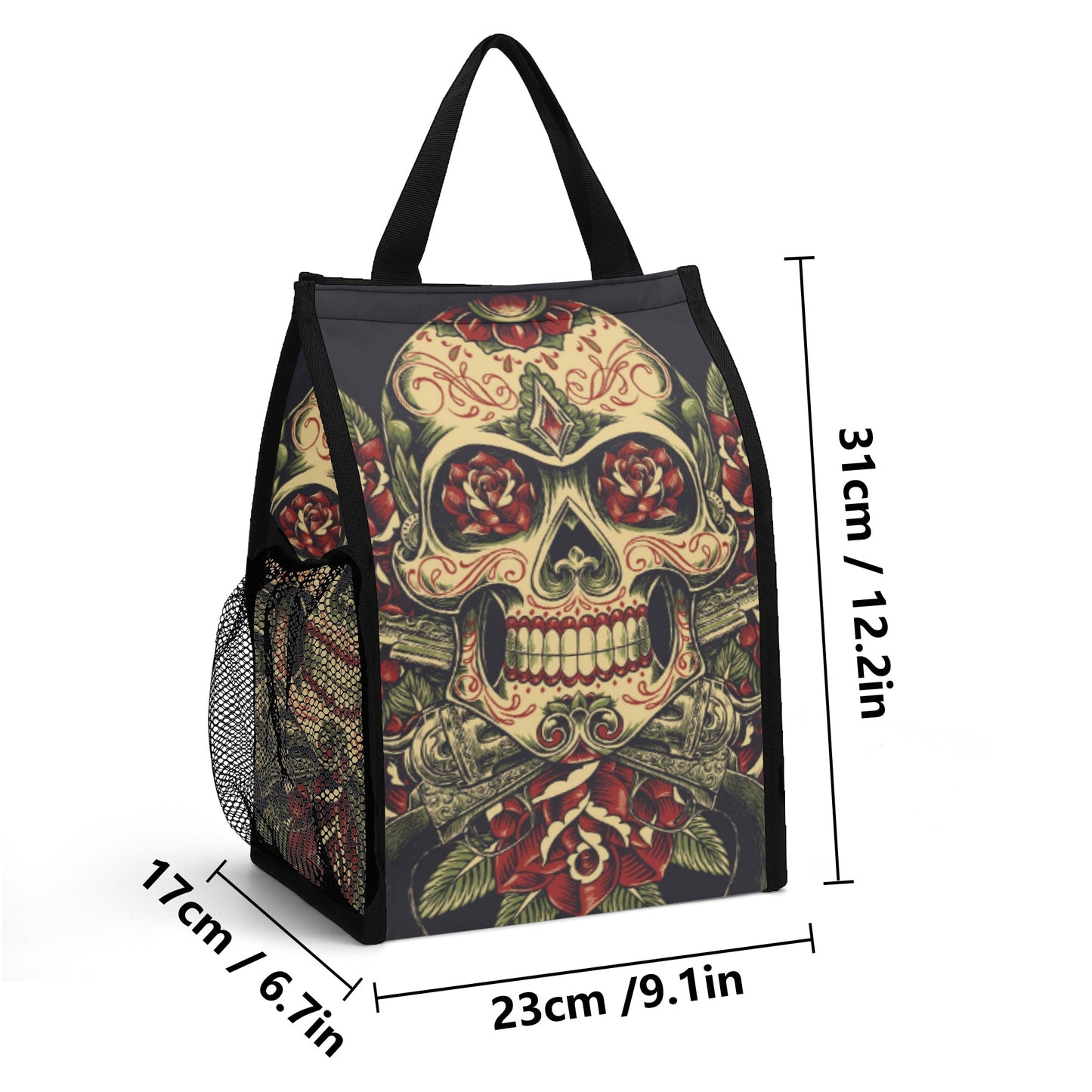 Dia de los muertos skeleton Folding Pocket Type Lunch Bag