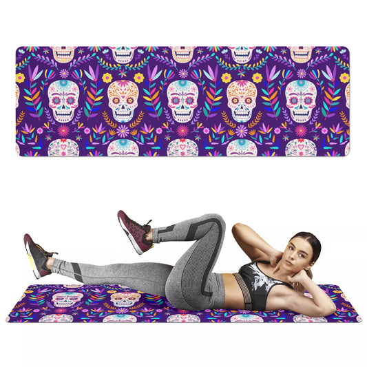 Day of the dead mexican skull sothic Rubber Yoga Mat