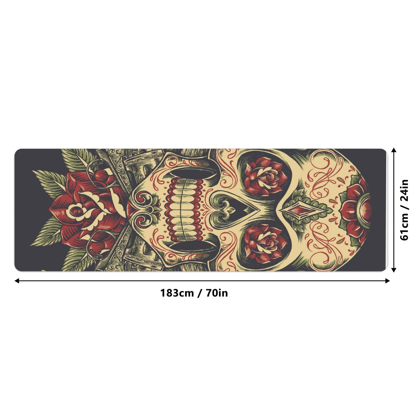 Dia de los muertos Calaversa Rubber Yoga Mat