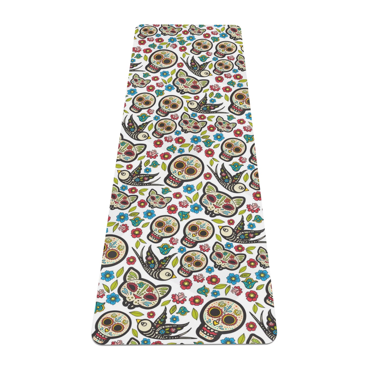 Dia de los muertos gothic sugar skull Rubber Yoga Mat