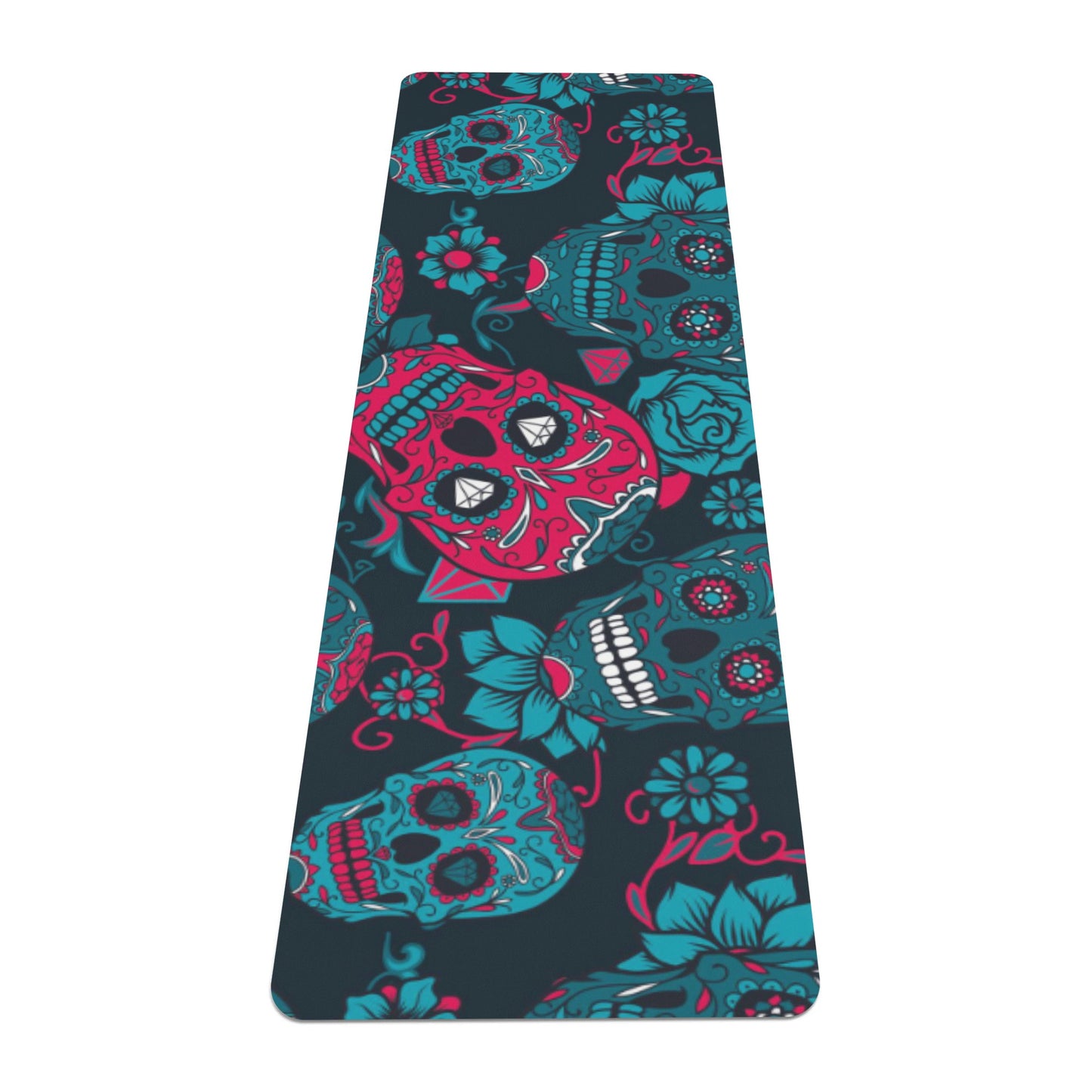 Sugar skull Dia de los muertos Calaveras skull Rubber Yoga Mat