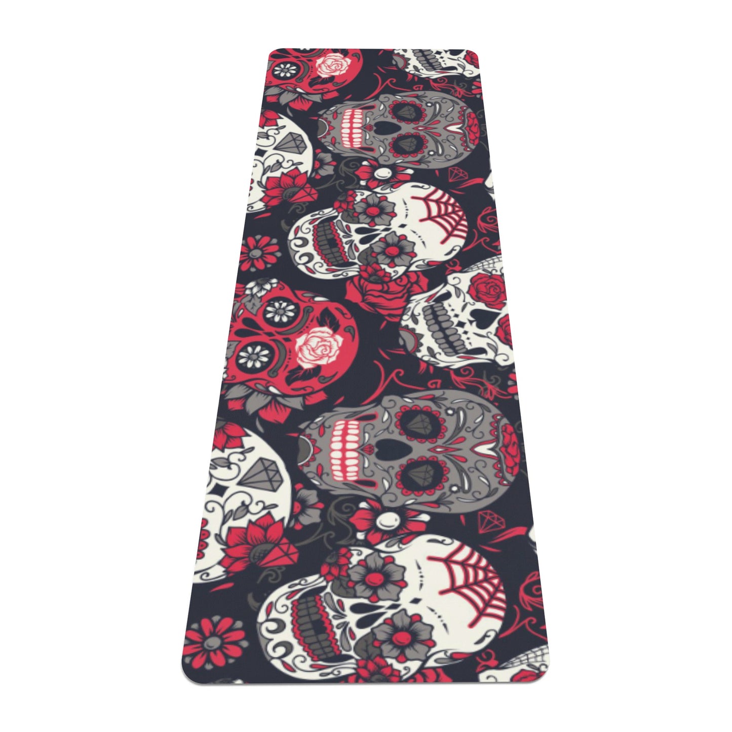 Dia de los muertos sugar skull Halloween Rubber Yoga Mat