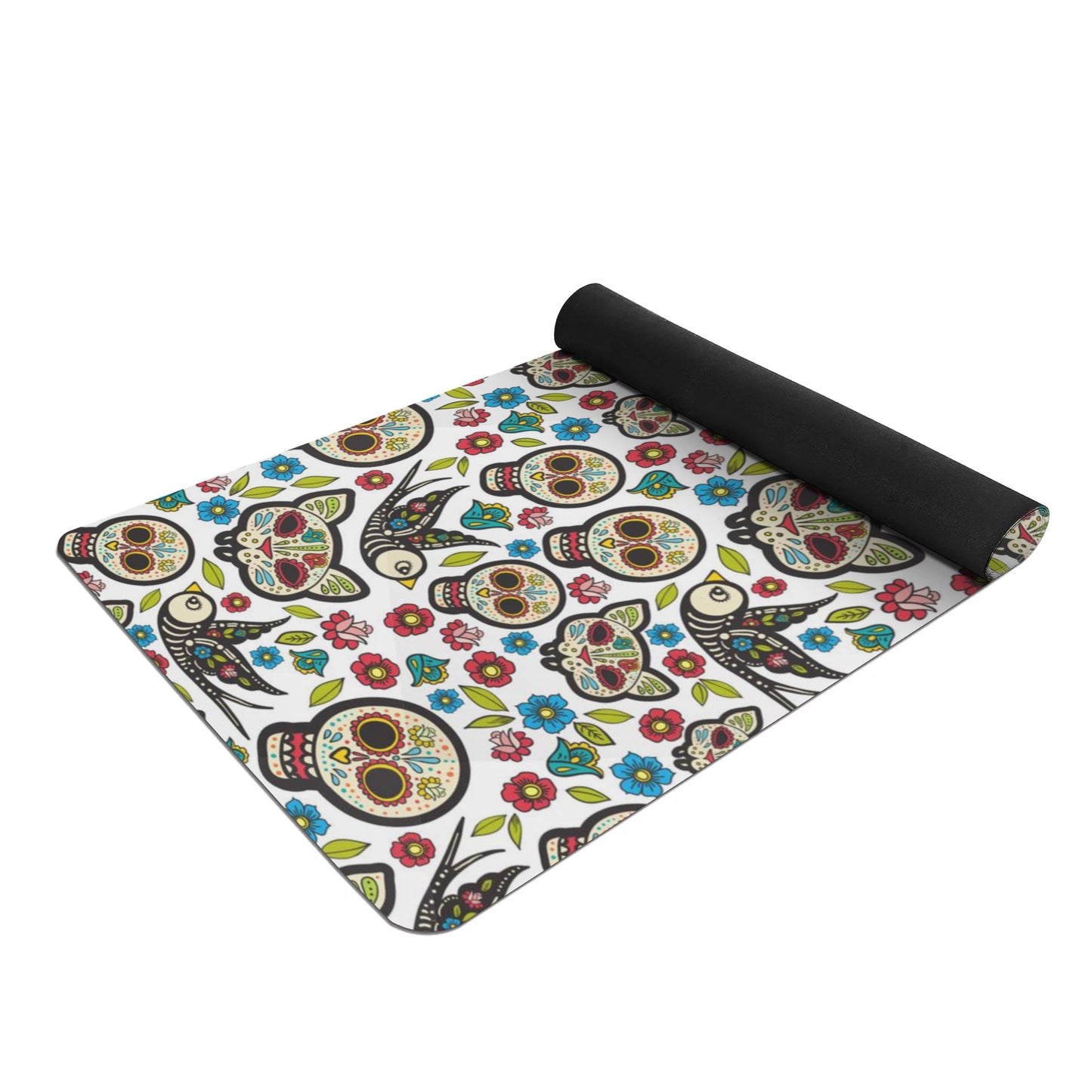 Dia de los muertos gothic sugar skull Rubber Yoga Mat