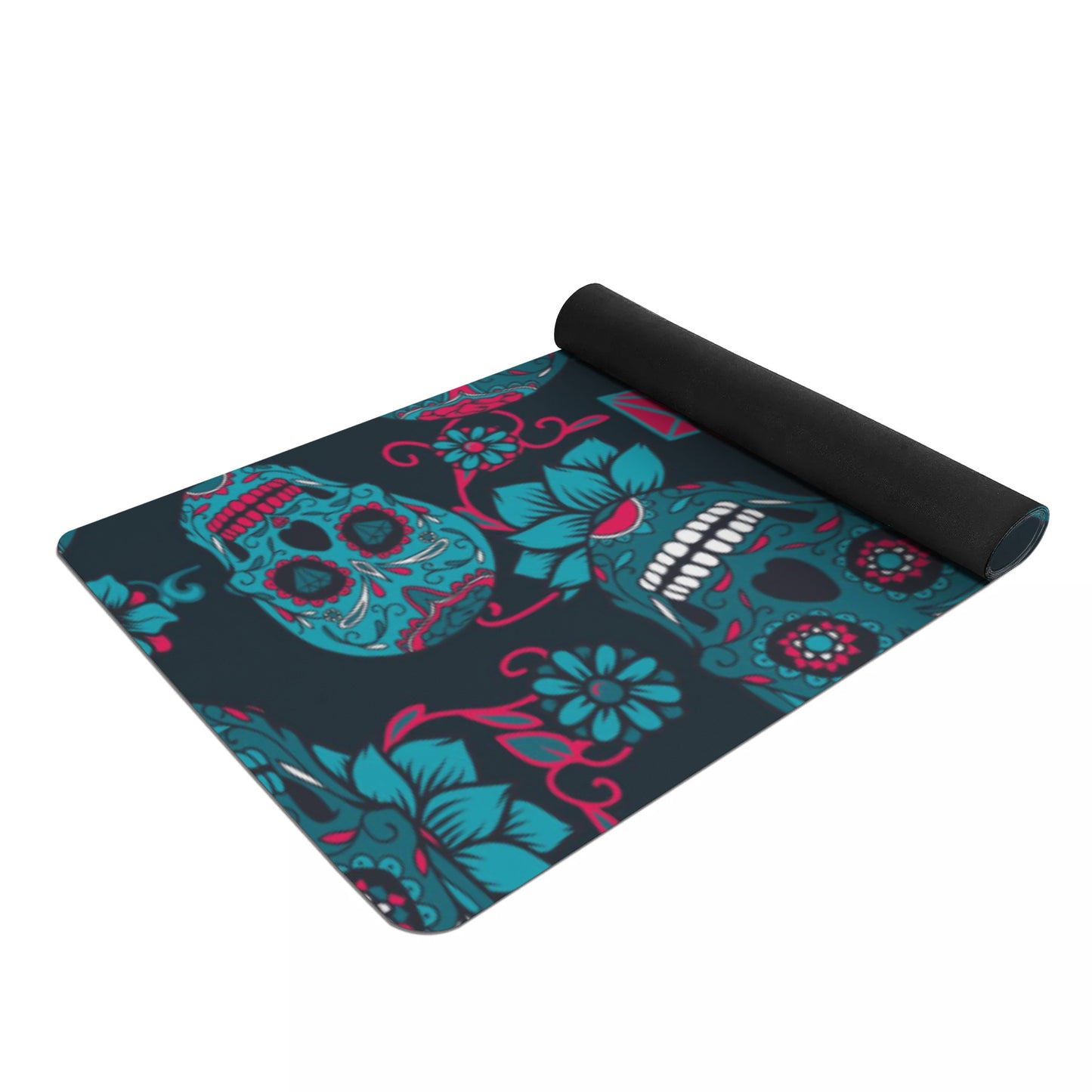 Sugar skull Dia de los muertos Calaveras skull Rubber Yoga Mat