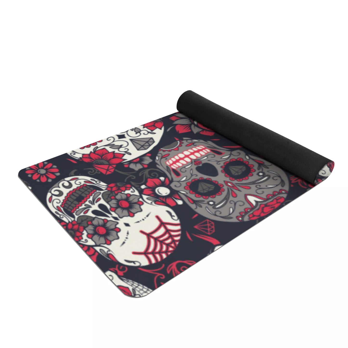 Dia de los muertos sugar skull Halloween Rubber Yoga Mat
