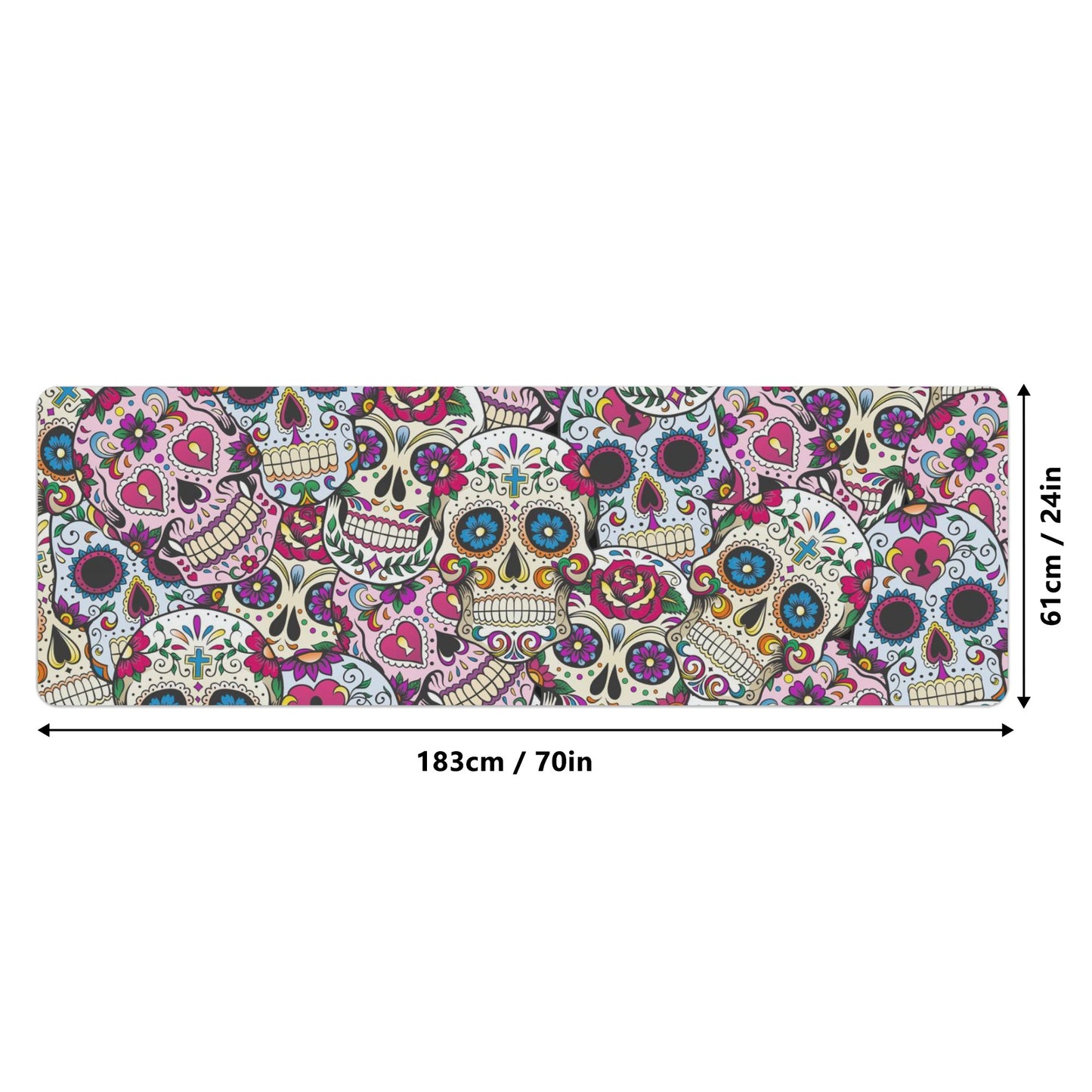 Sugar skull Mexican Calaveras Rubber Yoga Mat