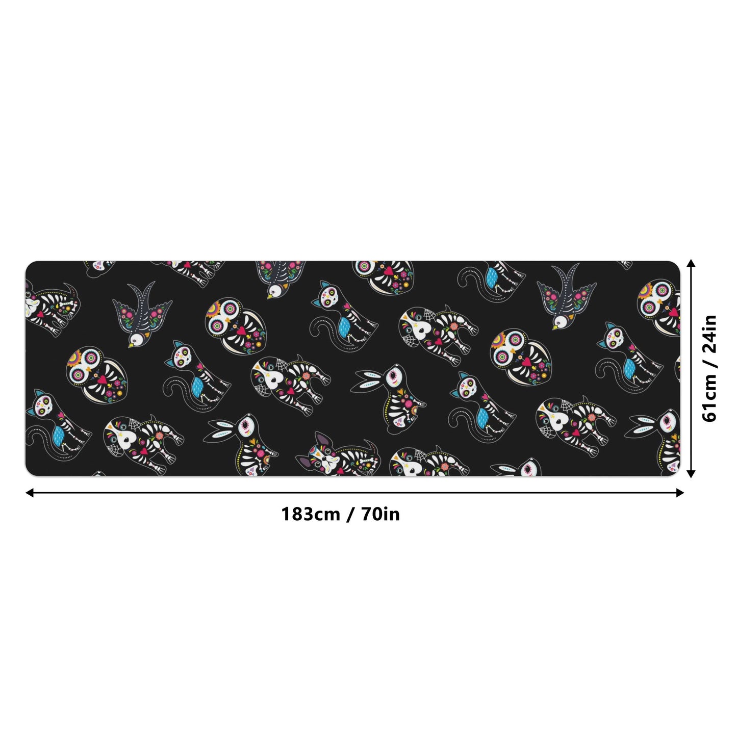 Animal sugar skull Rubber Yoga Mat