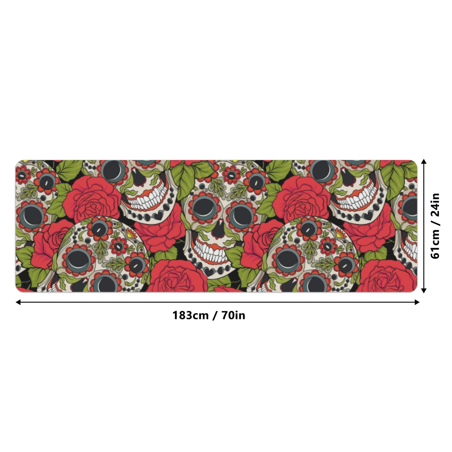 Calaveras mexican skull Rubber Yoga Mat