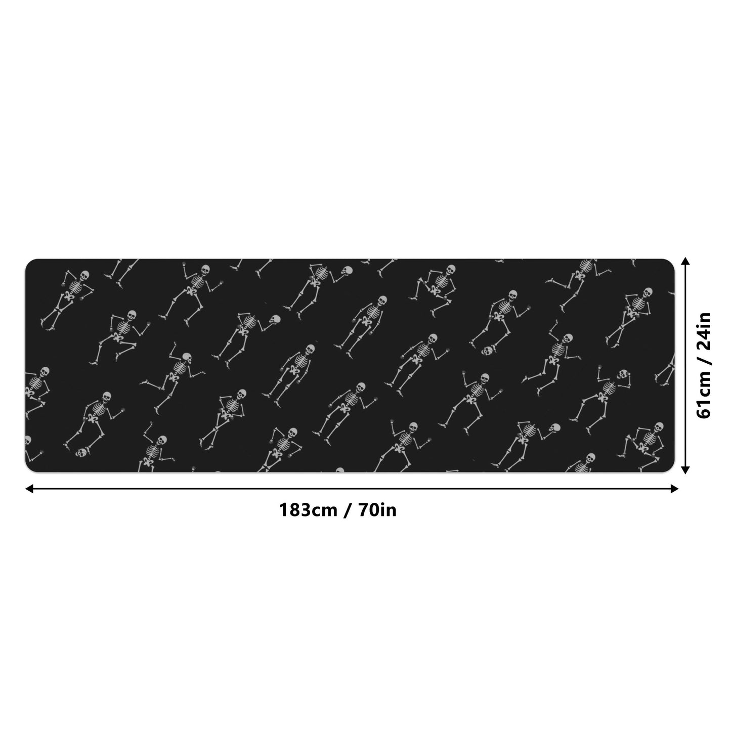Dancing skeleton Halloween Rubber Yoga Mat