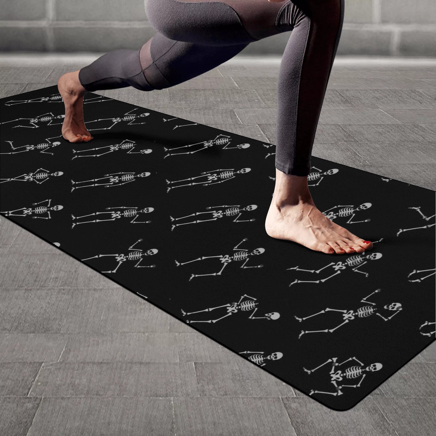 Dancing skeleton Halloween Rubber Yoga Mat