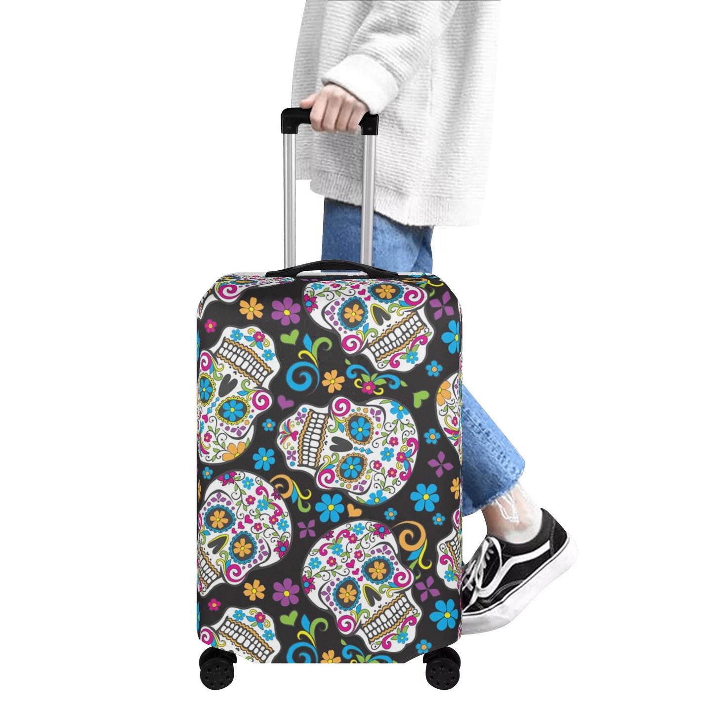 Dia de los muertos skull Polyester Luggage Cover