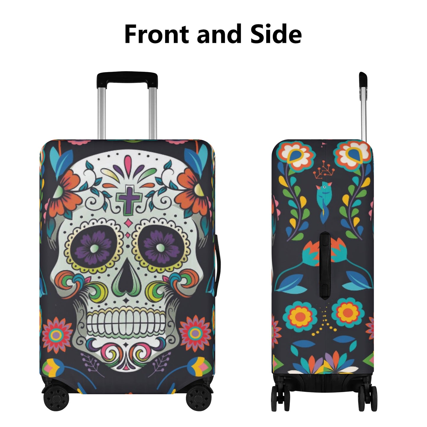 Mexican skull Polyester Luggage Cover