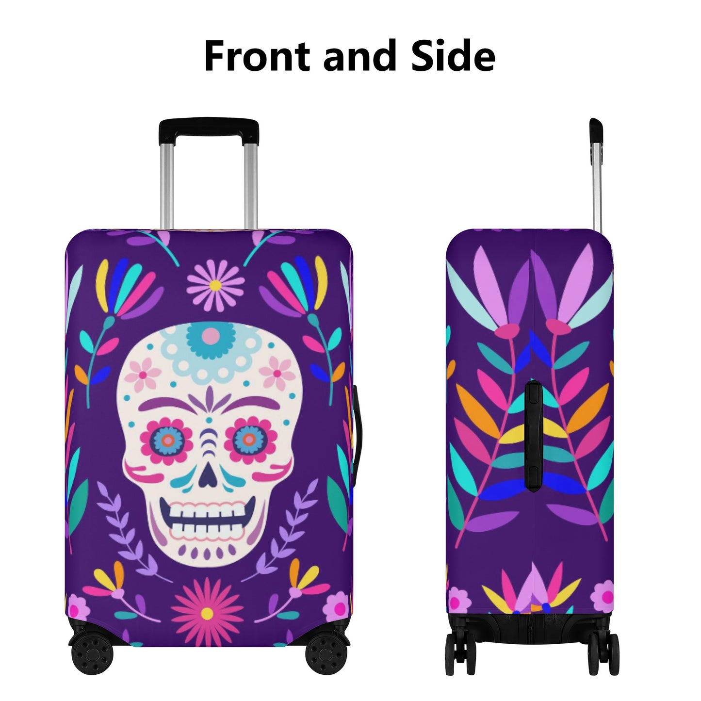 Sugar skull floral Mexican calaveras Polyester Luggage Cover