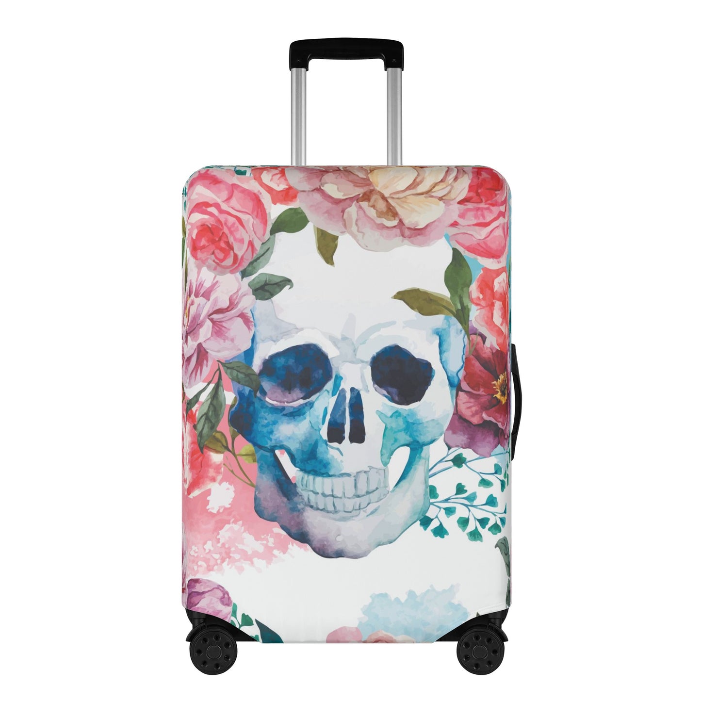 Floral gothic skull Halloween skeleton Polyester Luggage Cover