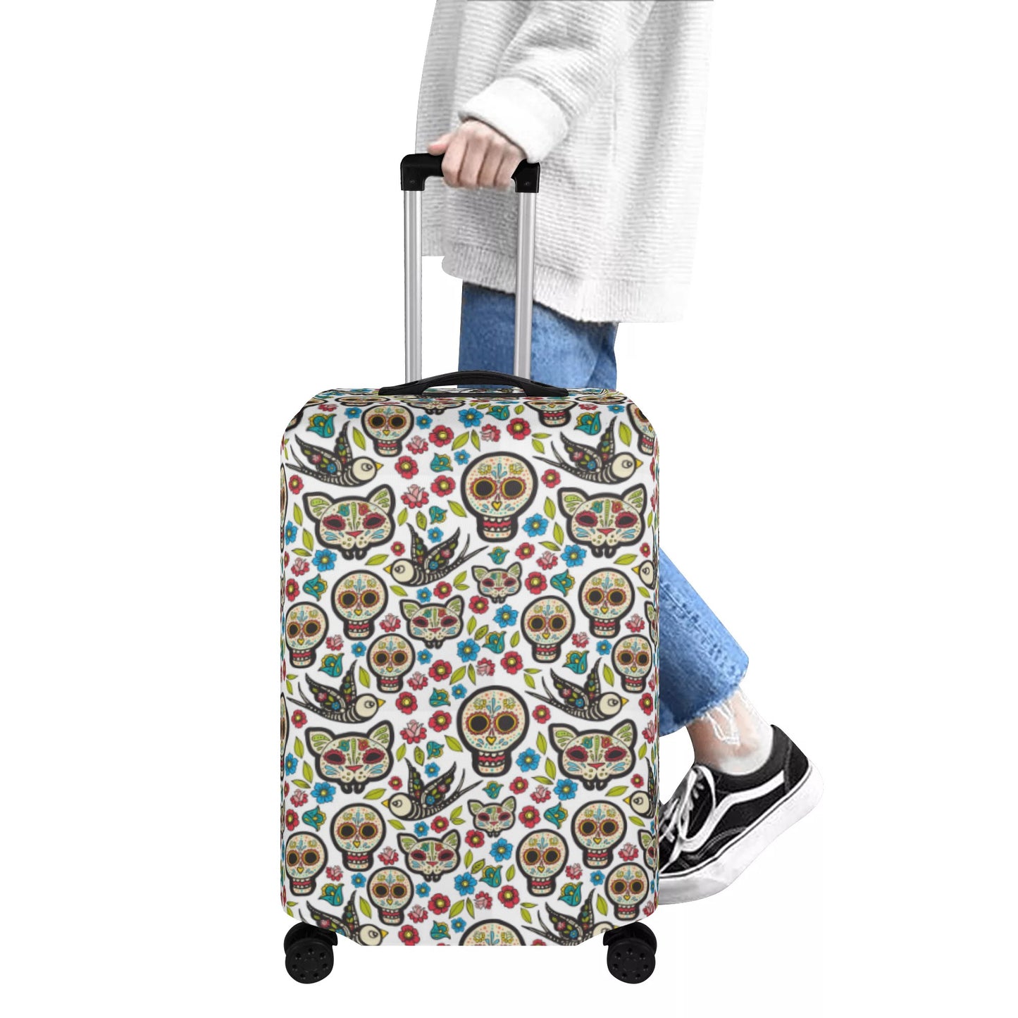 Day of the dead sugar skull Polyester Luggage Cover