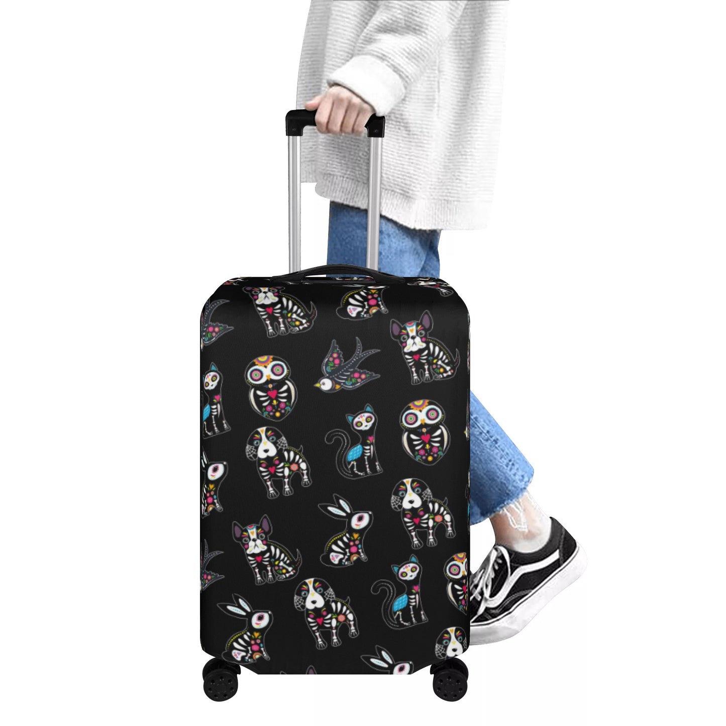 Animal sugar skull Polyester Luggage Cover