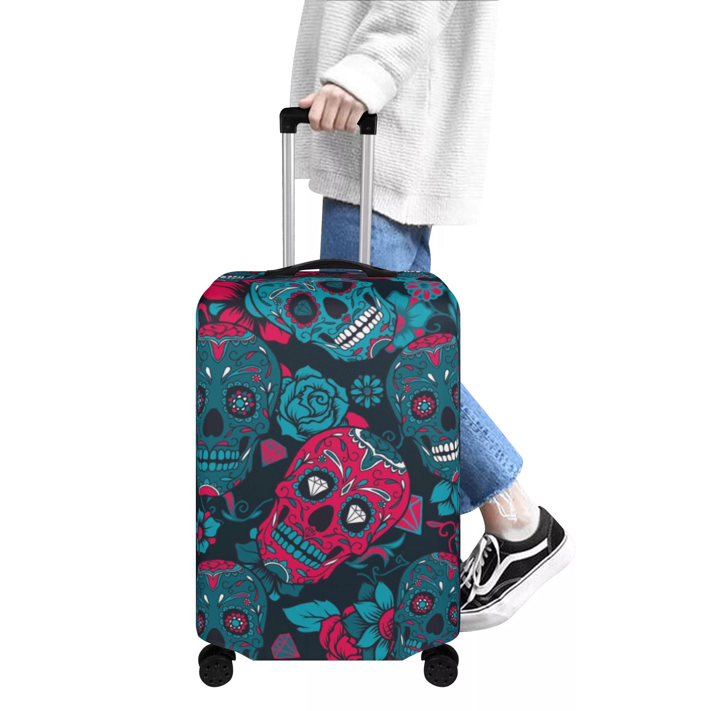 Mexican calaveras skull Polyester Luggage Cover