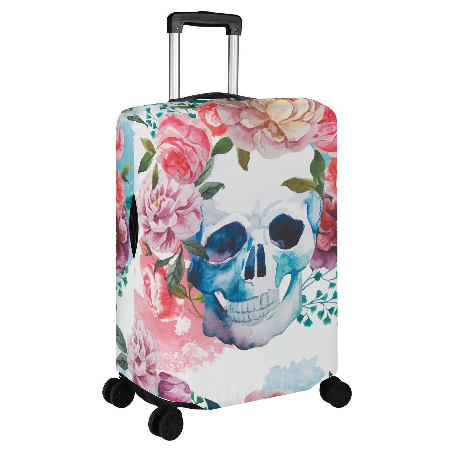 Floral gothic skull Halloween skeleton Polyester Luggage Cover